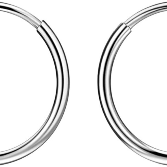 Chic Surgical Steel Endless Hoop Earrings - Perfect Gift for Any Occasion - Picture 1 of 7